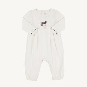 The Beaufort Bonnet Company TBBC One Piece Romper w Embroidered Horse | 18-24m